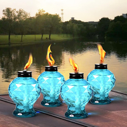 4pcs glass tabletop torches - 4pcs,